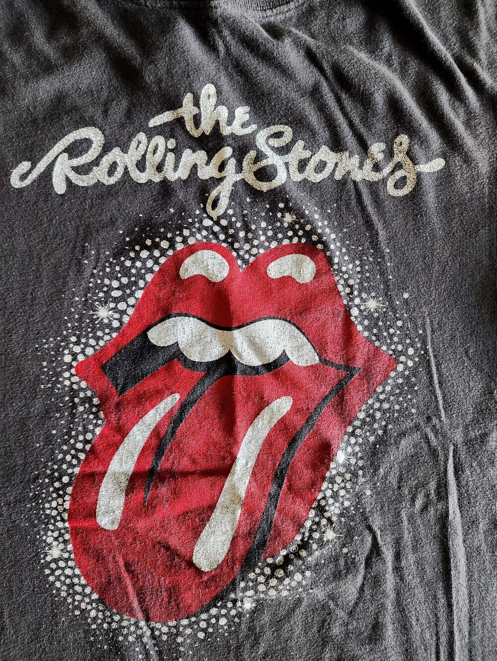 💐2/$25 H&M Gray Womens Short Sleeve Tee with Red Tongue Graphic, XS - Picture 2 of 7